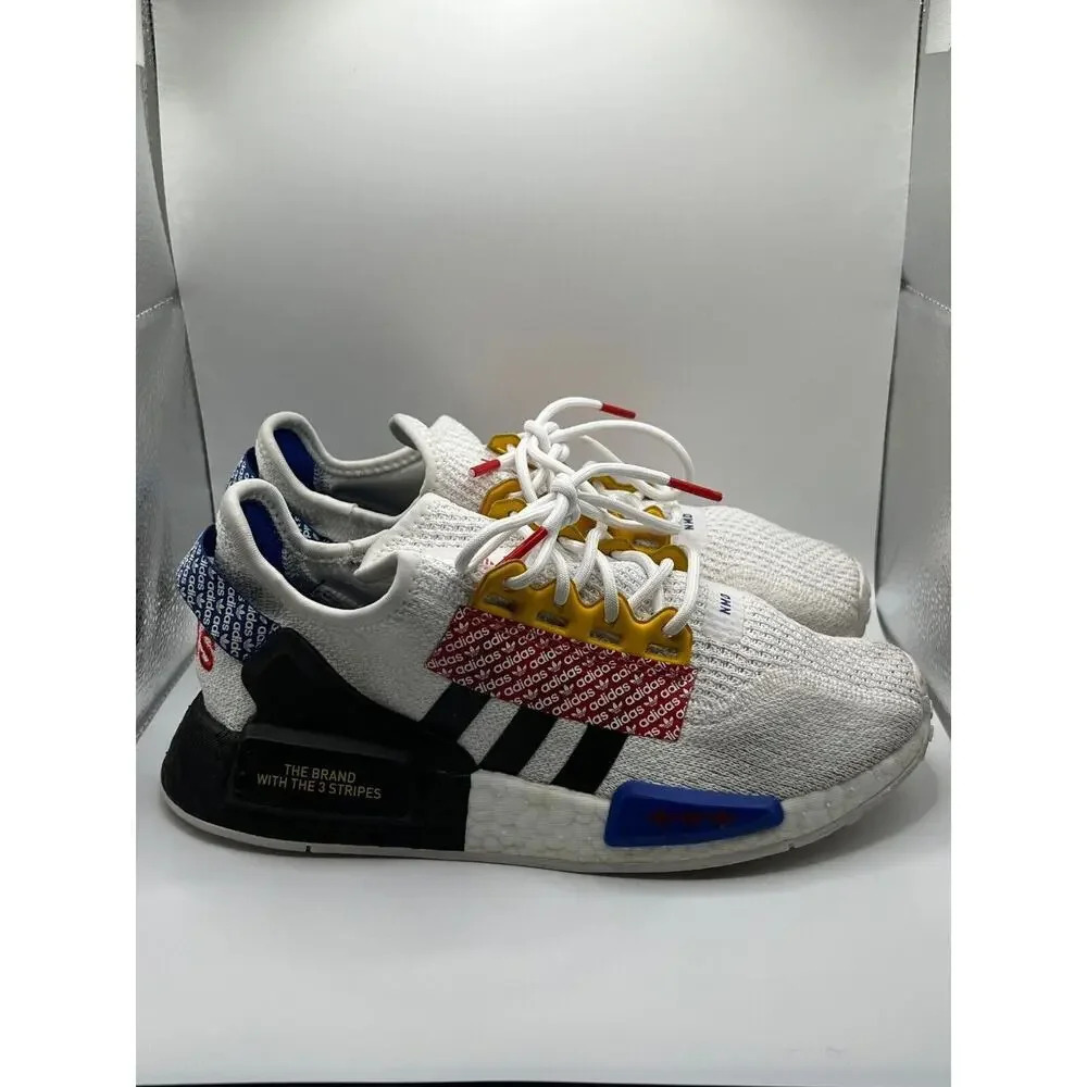 Adidas NMD R1 V2‎ Shoes Logo Print Rainbow Color way Athletic kids Size 5